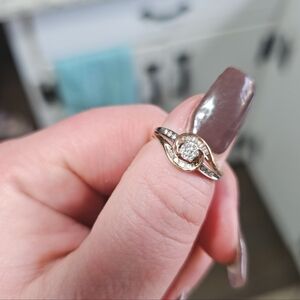 10k white gold two tone engagement ring